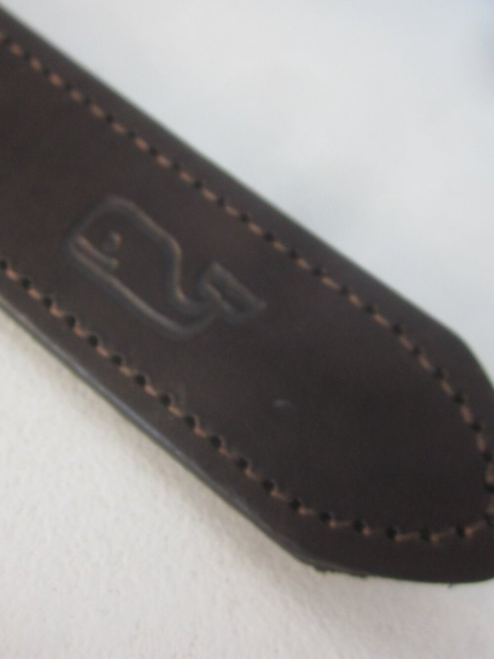 Vineyard Vines Belt 36 Navy Pink Brown Leather Shark Belt Brass Bu 34 - 38 - Picture 6 of 10